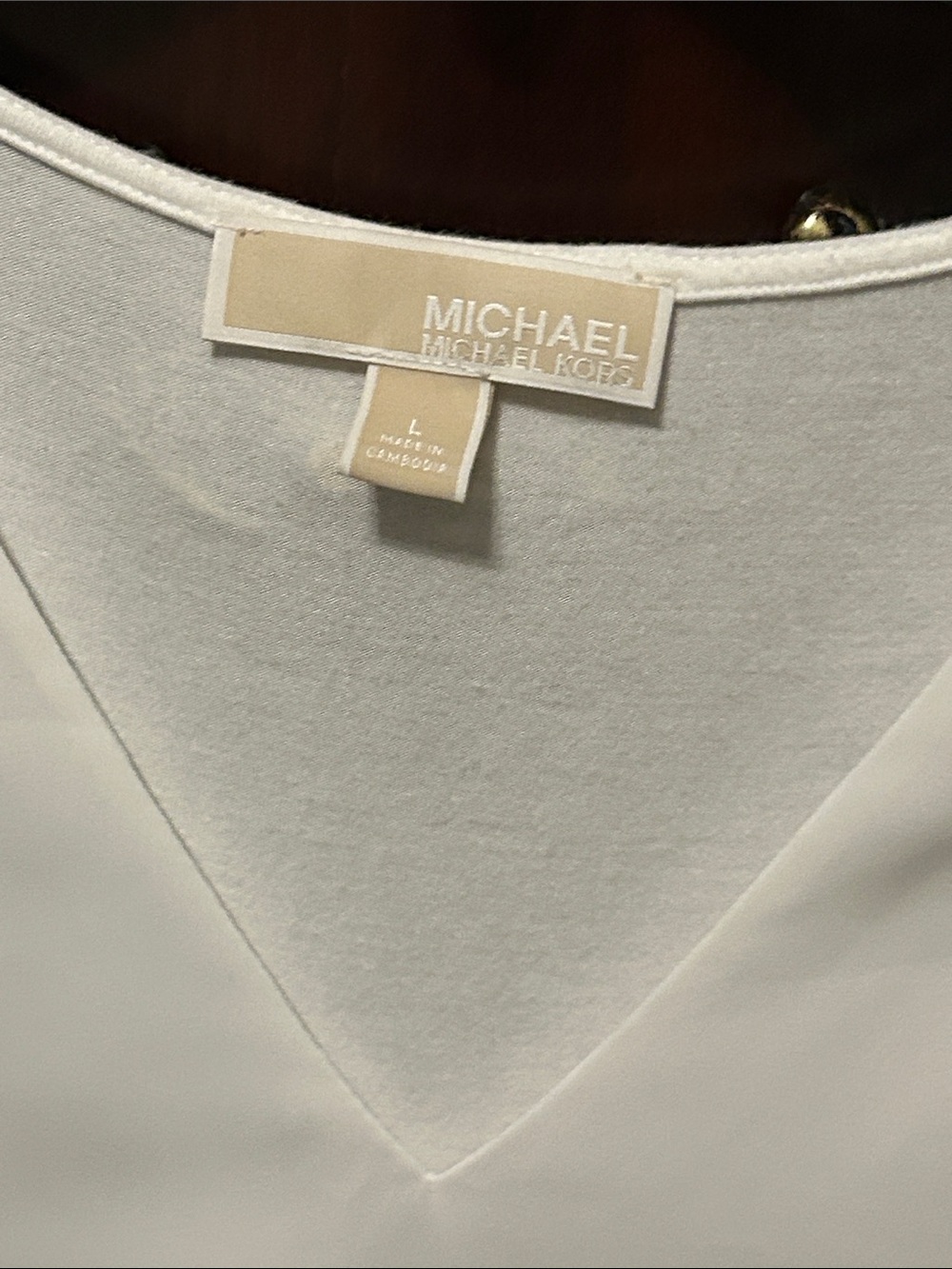 Michael Kors White V-Neck Layered Sleeveless Camisole - Picture 2 of 5